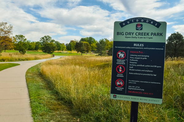 Big Dry Creek Park sign