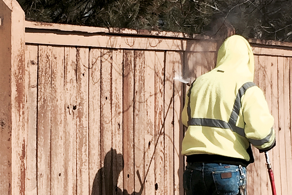 Fence power washing