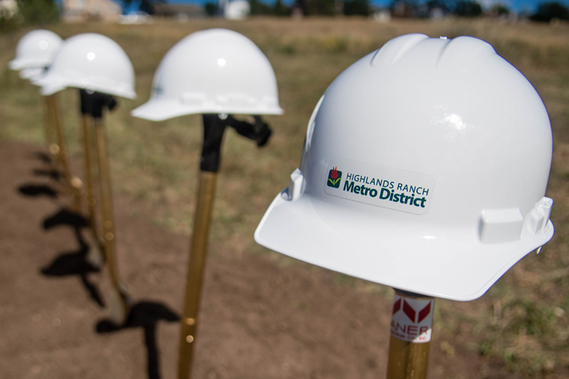 Hard hats for the Highlands Ranch Senior Center groundbreaking ceremony