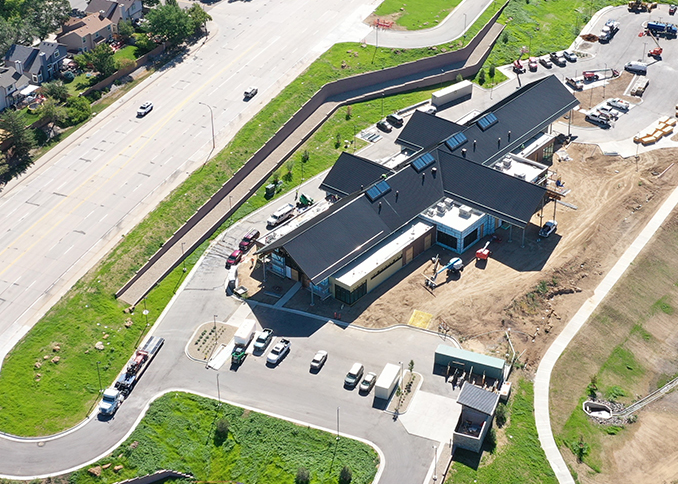 Senior Center building aerial July 2024