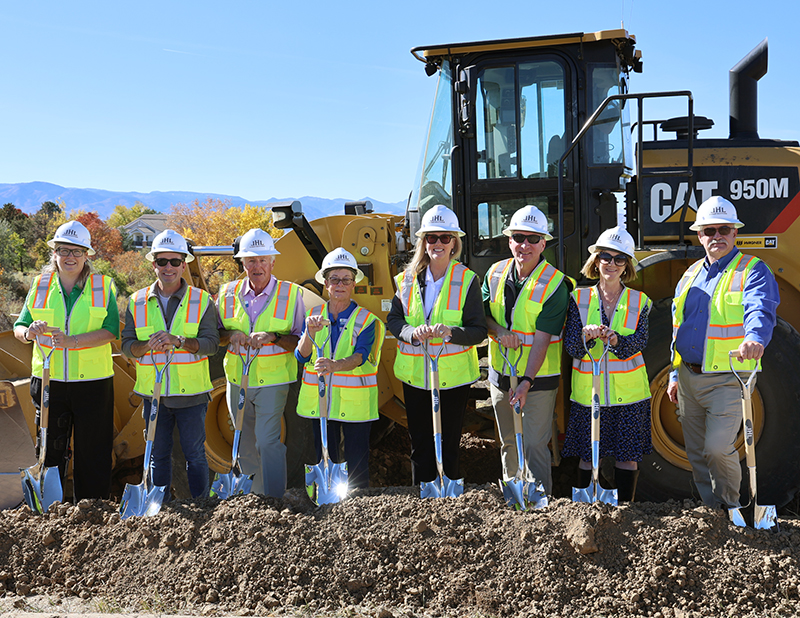 Representatives from South Suburban and the Metro District pose for a groundbreaking photo.